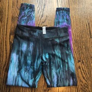 VGUC Ivivva Lululemon Reversible Rhythmic Tights - Purple, Charcoal and Aqua